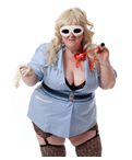 big rolypoly lady haha is here to promote a rolypoly stripper in Fulham